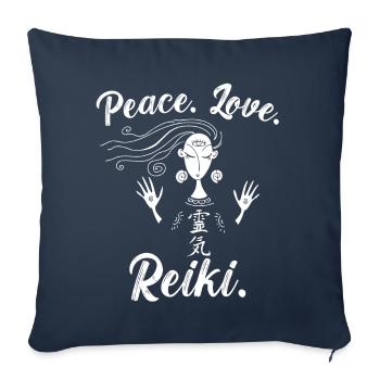 Papa est mon nom - Le Reiki est mon jeu - Housse de coussin décorative 45 x 45 cm - bleu marine - Devant