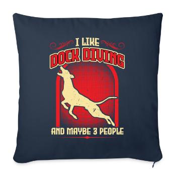 I like dogs diving and maybe 3 people - Sofa pillowcase 17,3'' x 17,3'' (45 x 45 cm) - navy - Front