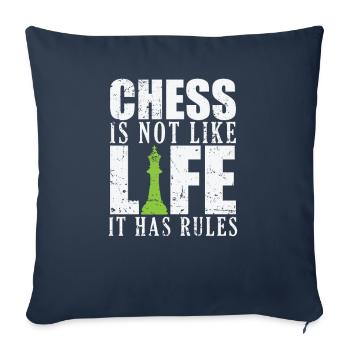 Chess is not like Life it has Rules Schach - Sofa pillowcase 17,3'' x 17,3'' (45 x 45 cm) - navy - Front
