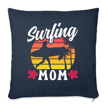 Surfing Mama Surfboard Surfer Surfing Surfing - Sofa pillowcase 17,3'' x 17,3'' (45 x 45 cm) - navy - Front