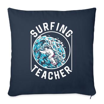 Moniteur de surf Surfer Surfer Planche de surf - Housse de coussin décorative 45 x 45 cm - bleu marine - Devant