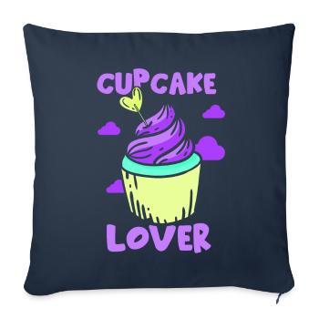 Cupcake Lovers Cupcakes Food Sweet - Housse de coussin décorative 45 x 45 cm - bleu marine - Devant