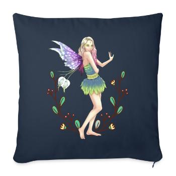 Nature Fantaisie Conte de fées Enfants Enfant - Housse de coussin décorative 45 x 45 cm - bleu marine - Devant
