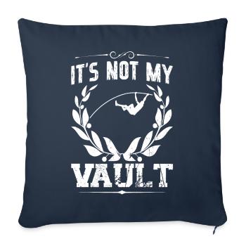 Ce n’est pas mon saut – saut à la perche - Housse de coussin décorative 45 x 45 cm - bleu marine - Devant
