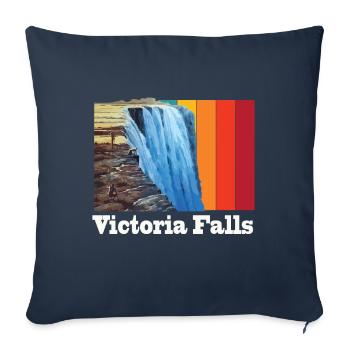Victoria Falls Waterfall Souvenir Africa Zimbabwe - Sofa pillowcase 17,3'' x 17,3'' (45 x 45 cm) - navy - Front