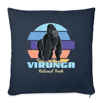 Parc National des Virunga-Gorille-Afrique-Congo-Souvenir - Housse de coussin décorative 45 x 45 cm - bleu marine - Devant
