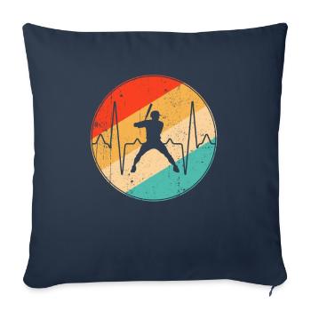 Baseball retro heartbeat - Sofa pillowcase 17,3'' x 17,3'' (45 x 45 cm) - navy - Front
