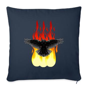 Rabe Feuer Okkult spirituell Ritual Satan Horror - Sofakissenbezug 45 x 45 cm - Navy - Vorne