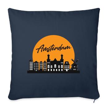 Amsterdam skyline dutch souvenir holländis - Sofa pillowcase 17,3'' x 17,3'' (45 x 45 cm) - navy - Front