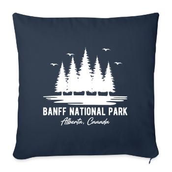 Parc national du Canada Banff Alberta Randonnée souvenir - Housse de coussin décorative 45 x 45 cm - bleu marine - Devant