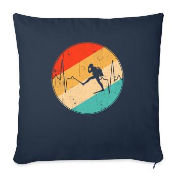 Diving Retro Heartbeat - Sofa pillowcase 17,3'' x 17,3'' (45 x 45 cm) - navy - Front