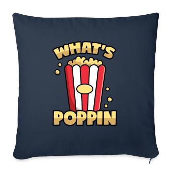 Popcorn: Qu’est-ce que Poppin'? - Housse de coussin décorative 45 x 45 cm - bleu marine - Devant
