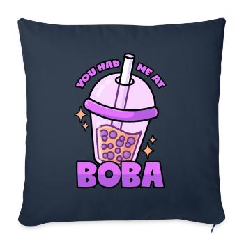 Boba: Bubble Tea - Sofa pillowcase 17,3'' x 17,3'' (45 x 45 cm) - navy - Front