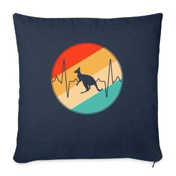 Kangourou Retro Heartbeat - Housse de coussin décorative 45 x 45 cm - bleu marine - Devant