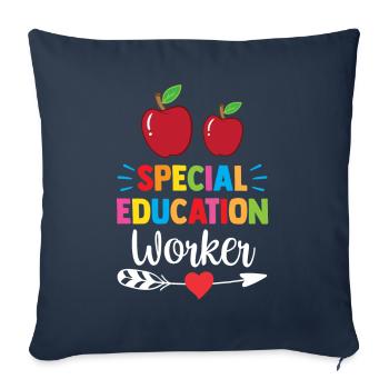 Travailleurs de l’éducation spécialisée Enseignants en éducation spécialisée - Housse de coussin décorative 45 x 45 cm - bleu marine - Devant