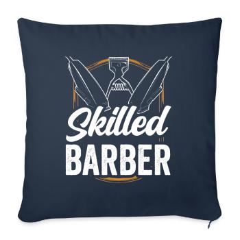 Barbier formé Barbier Barbier Barbershop - Housse de coussin décorative 45 x 45 cm - bleu marine - Devant