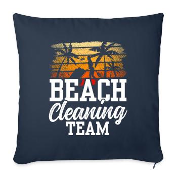 Équipe de nettoyage de plage Nettoyage de plage Plage - Housse de coussin décorative 45 x 45 cm - bleu marine - Devant