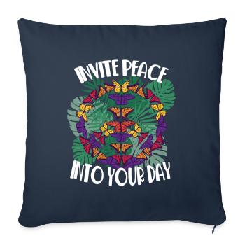 Be Kind Peace Hippie Love Freedom and G - Sofa pillowcase 17,3'' x 17,3'' (45 x 45 cm) - navy - Front
