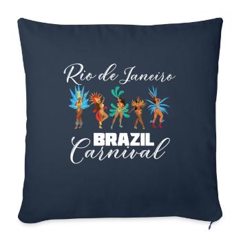 Carnaval de Rio Rio de Janeiro Célébration au Brésil - Housse de coussin décorative 45 x 45 cm - bleu marine - Devant