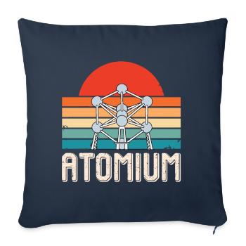 Physique atomique Atomium Science du noyau atomique Physicien - Housse de coussin décorative 45 x 45 cm - bleu marine - Devant