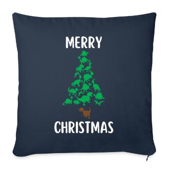 Joyeux Noël Drôle de Chemise de Noël - Housse de coussin décorative 45 x 45 cm - bleu marine - Devant