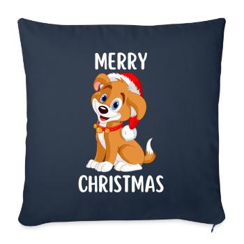 Joyeux Noël Drôle de Chemise de Noël - Housse de coussin décorative 45 x 45 cm - bleu marine - Devant