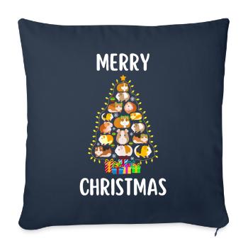 Joyeux Noël Drôle de Chemise de Noël - Housse de coussin décorative 45 x 45 cm - bleu marine - Devant