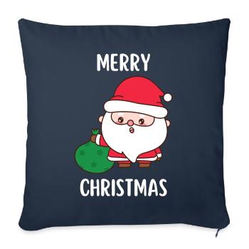 Joyeux Noël Drôle de Chemise de Noël - Housse de coussin décorative 45 x 45 cm - bleu marine - Devant