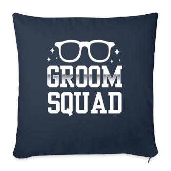 Équipe de mariés Dictons Party Mariage Mariage - Housse de coussin décorative 45 x 45 cm - bleu marine - Devant