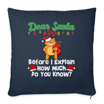 Cher Père Noël avant que j’explique combien savez-vous - Housse de coussin décorative 45 x 45 cm - bleu marine - Devant