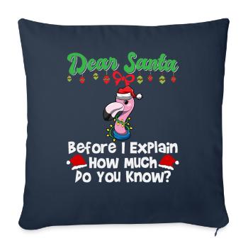 Cher Père Noël avant que j’explique combien savez-vous - Housse de coussin décorative 45 x 45 cm - bleu marine - Devant