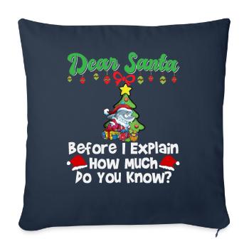 Cher Père Noël avant que j’explique combien savez-vous - Housse de coussin décorative 45 x 45 cm - bleu marine - Devant