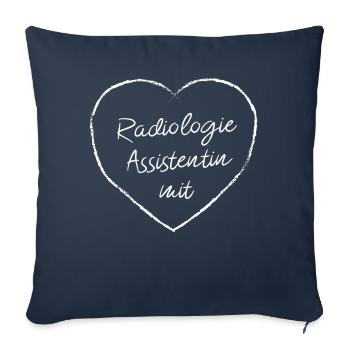 Radiologieassistenzin mit Herz Radiologie MTA - Sofakissenbezug 45 x 45 cm - Navy - Vorne