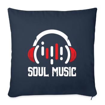 Casque Soul Music Lover Afro Soul Musi - Housse de coussin décorative 45 x 45 cm - bleu marine - Devant