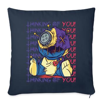 Creepy Voodoo Doll Thinking of You Hallowee - Sofa pillowcase 17,3'' x 17,3'' (45 x 45 cm) - navy - Front