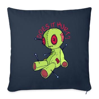 La sorcellerie de poupée vaudou Est-ce que ça fait mal? Relique effrayante - Housse de coussin décorative 45 x 45 cm - bleu marine - Devant