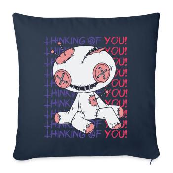 Creepy Voodoo Doll That Thinks of You Witchcraft - Sofa pillowcase 17,3'' x 17,3'' (45 x 45 cm) - navy - Front
