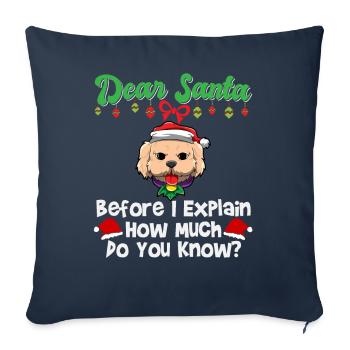 Cher Père Noël avant que j’explique combien savez-vous - Housse de coussin décorative 45 x 45 cm - bleu marine - Devant