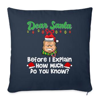 Cher Père Noël avant que j’explique combien savez-vous - Housse de coussin décorative 45 x 45 cm - bleu marine - Devant