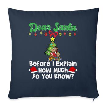 Cher Père Noël avant que j’explique combien savez-vous - Housse de coussin décorative 45 x 45 cm - bleu marine - Devant