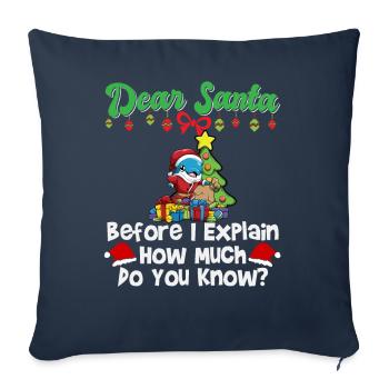 Cher Père Noël avant que j’explique combien savez-vous - Housse de coussin décorative 45 x 45 cm - bleu marine - Devant