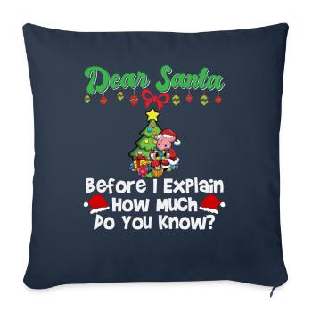 Cher Père Noël avant que j’explique combien savez-vous - Housse de coussin décorative 45 x 45 cm - bleu marine - Devant