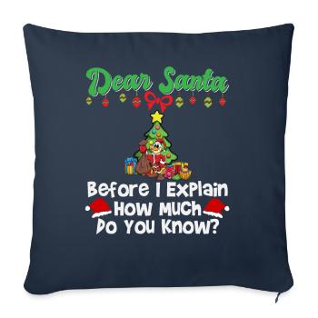 Cher Père Noël avant que j’explique combien savez-vous - Housse de coussin décorative 45 x 45 cm - bleu marine - Devant