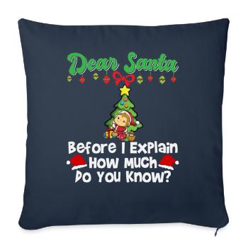 Cher Père Noël avant que j’explique combien savez-vous - Housse de coussin décorative 45 x 45 cm - bleu marine - Devant