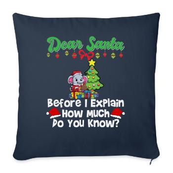 Cher Père Noël avant que j’explique combien savez-vous - Housse de coussin décorative 45 x 45 cm - bleu marine - Devant