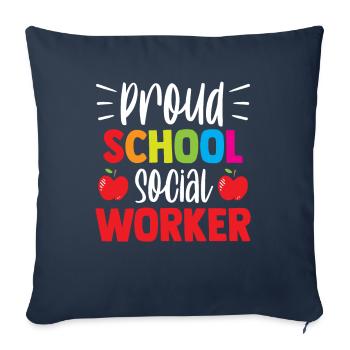 Proud School Social Worker School Social Work - Sofa pillowcase 17,3'' x 17,3'' (45 x 45 cm) - navy - Front