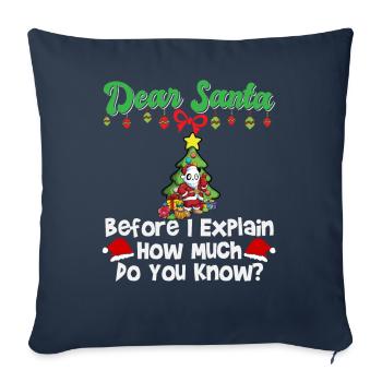 Cher Père Noël avant que j’explique combien savez-vous - Housse de coussin décorative 45 x 45 cm - bleu marine - Devant