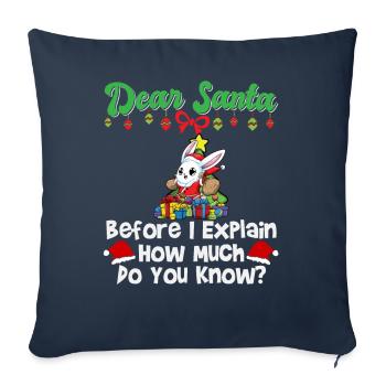 Cher Père Noël avant que j’explique combien savez-vous - Housse de coussin décorative 45 x 45 cm - bleu marine - Devant