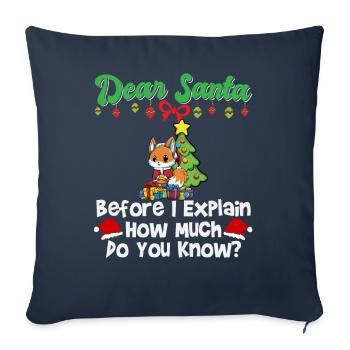 Cher Père Noël avant que j’explique combien savez-vous - Housse de coussin décorative 45 x 45 cm - bleu marine - Devant