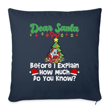 Cher Père Noël avant que j’explique combien savez-vous - Housse de coussin décorative 45 x 45 cm - bleu marine - Devant